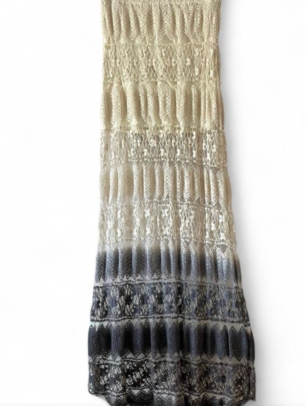 Metal Mulisha Ombre Lace Knit Scarf in Cream and Black